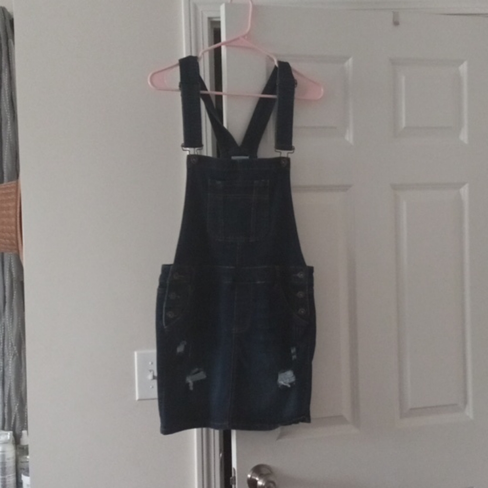Blue jeans overall skirt/dress